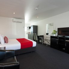 Studio Room at The Dawson Motel. Call 06 758 1177 to book.